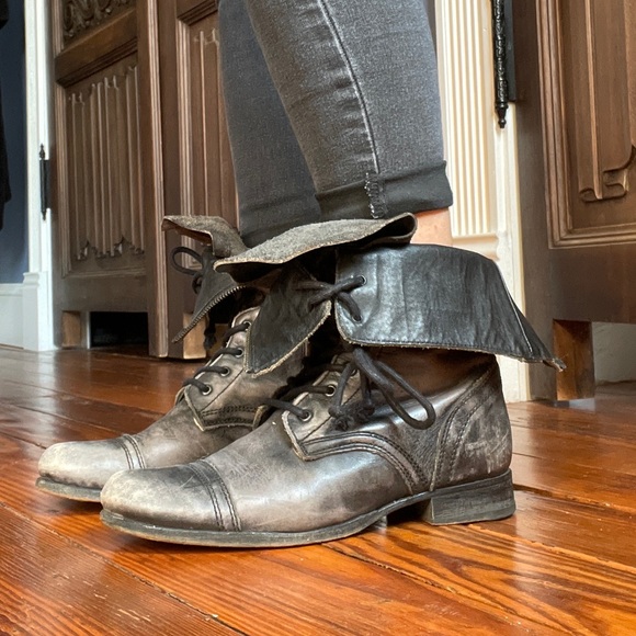 All Saints Shoes - All Saints Distressed Military Lace Up Boots Size 10